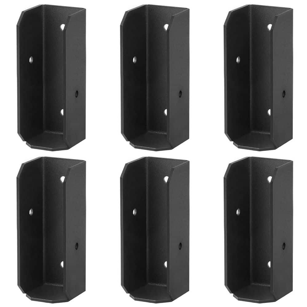 2 x 6 Black Deck Fence Rail Bracket for Wood U Shape Concealed Joist Hanger 11 Gauge Carbon Steel 6 Pack price history on PriceWatchPro