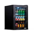 17 in. 90 (12 oz.) Can Cooler Freestanding Beverage Fridge with Adjustable Shelves, Modern Black