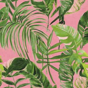 Grover Pink Palmera Wallpaper Sample