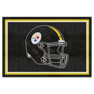 Pittsburgh Steelers Black 5 ft. x 8 ft. Plush Area Rug