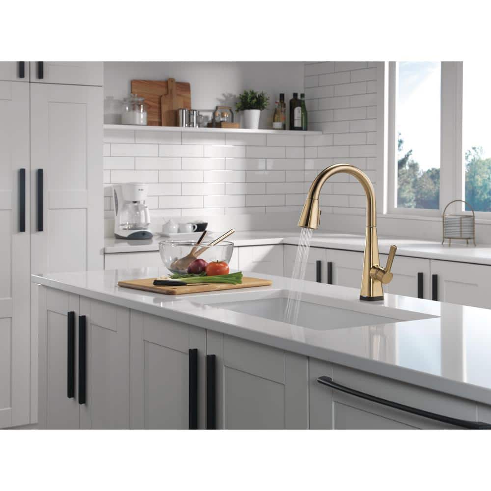 Champagne Bronze Touch-Control Kitchen Faucet with Pull-out Spray