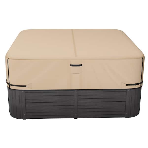 Outdoor Hot Tub Cover, 95 x 95 x 20 in. Weather-Resistant Protector, Square Spa Cover for Hot Tubs, Brown 2025 Update