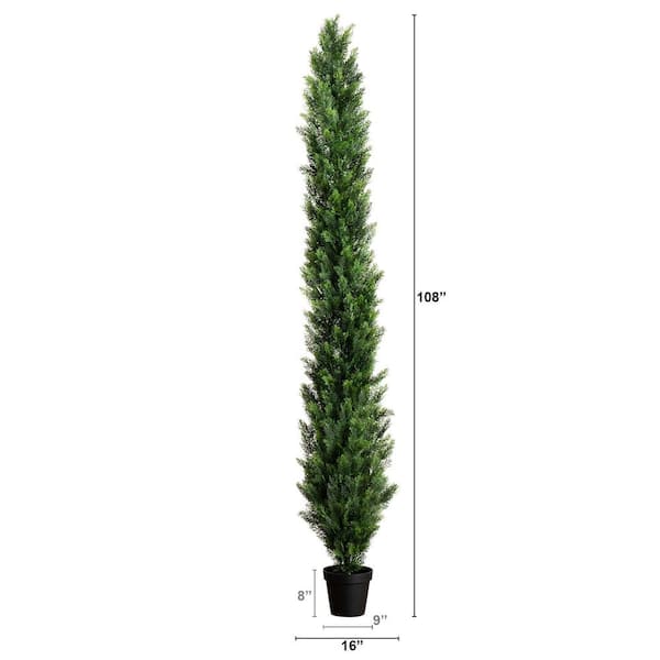 Nearly Natural 9 ft. UV Resistant Artificial Cedar Pine Tree 