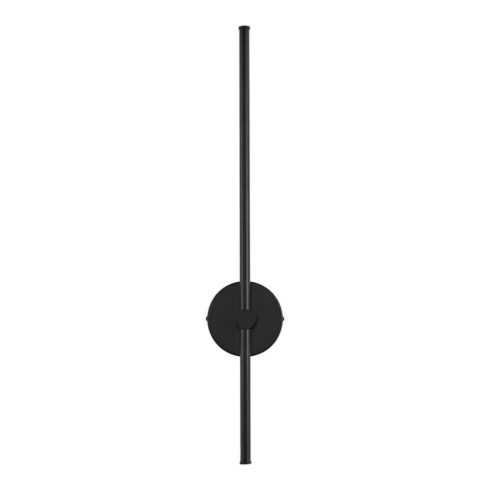 Anton 27.25" Black Iron Minimalist Dimmable Plug-In Sconce