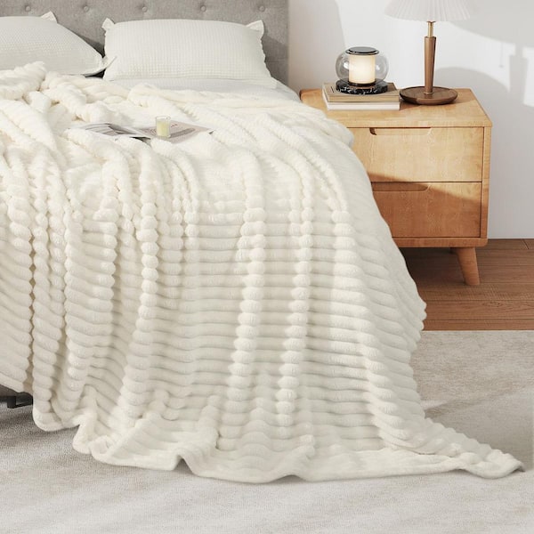 1 PC Beige Unthemed Winter Warm Throw Blanket-Super Soft Cozy Fleece Thick Sherpa Blanket Plush for Women-50x60 In.