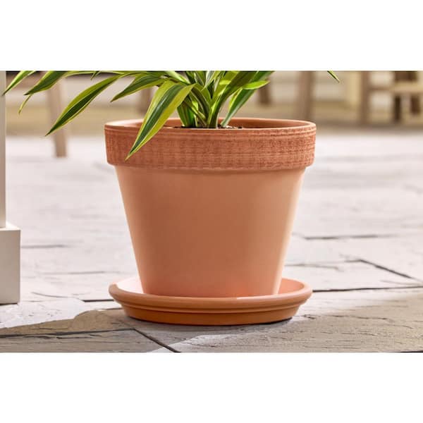 12 in. W x 1.8 in. H Medium Clay Terracotta Plant Saucer