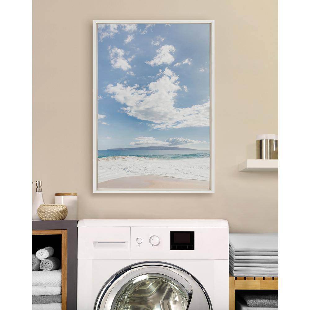 Sylvie Beach Sky Blue Framed Canvas Wall Art, 23x33