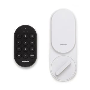 Smart Lock, Wi-Fi Connected, Wireless (Battery) with PIN Pad and Remote Access - White
