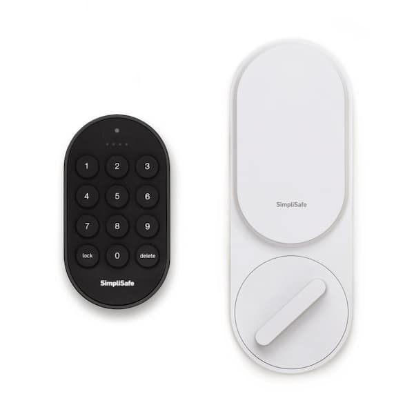 SimpliSafe Smart Lock, WiFi Connected, Wireless (Battery) with PIN Pad and Remote Access - White