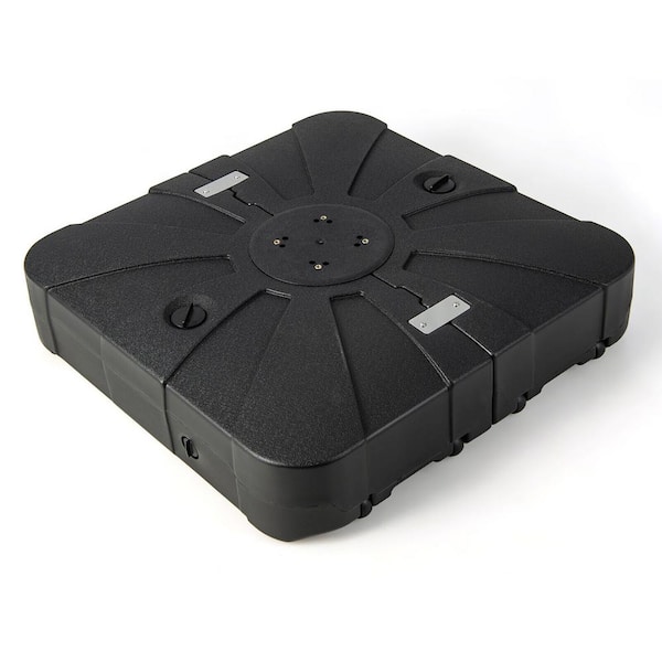Gymax 200 lbs. Fillable Cantilever Patio Umbrella Base Heavy-Duty Water-Filled Outdoor in Black