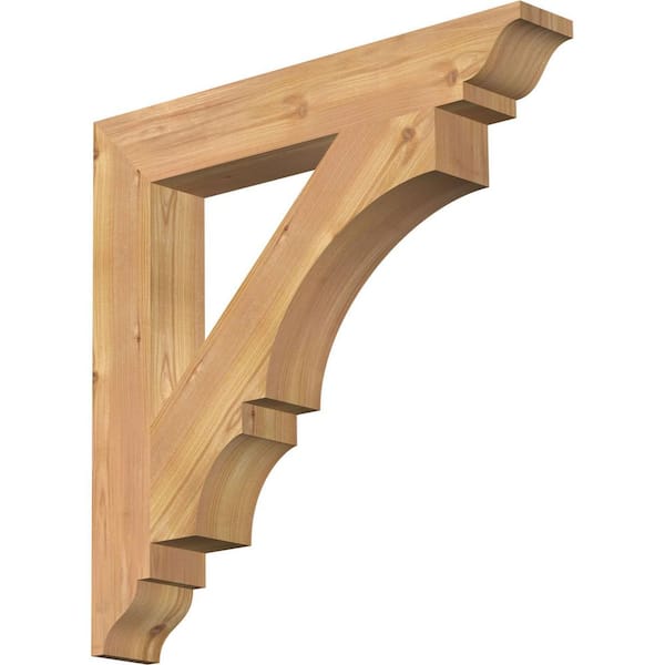 Ekena Millwork 3.5 in. x 24 in. x 24 in. Western Red Cedar Balboa Traditional Smooth Bracket