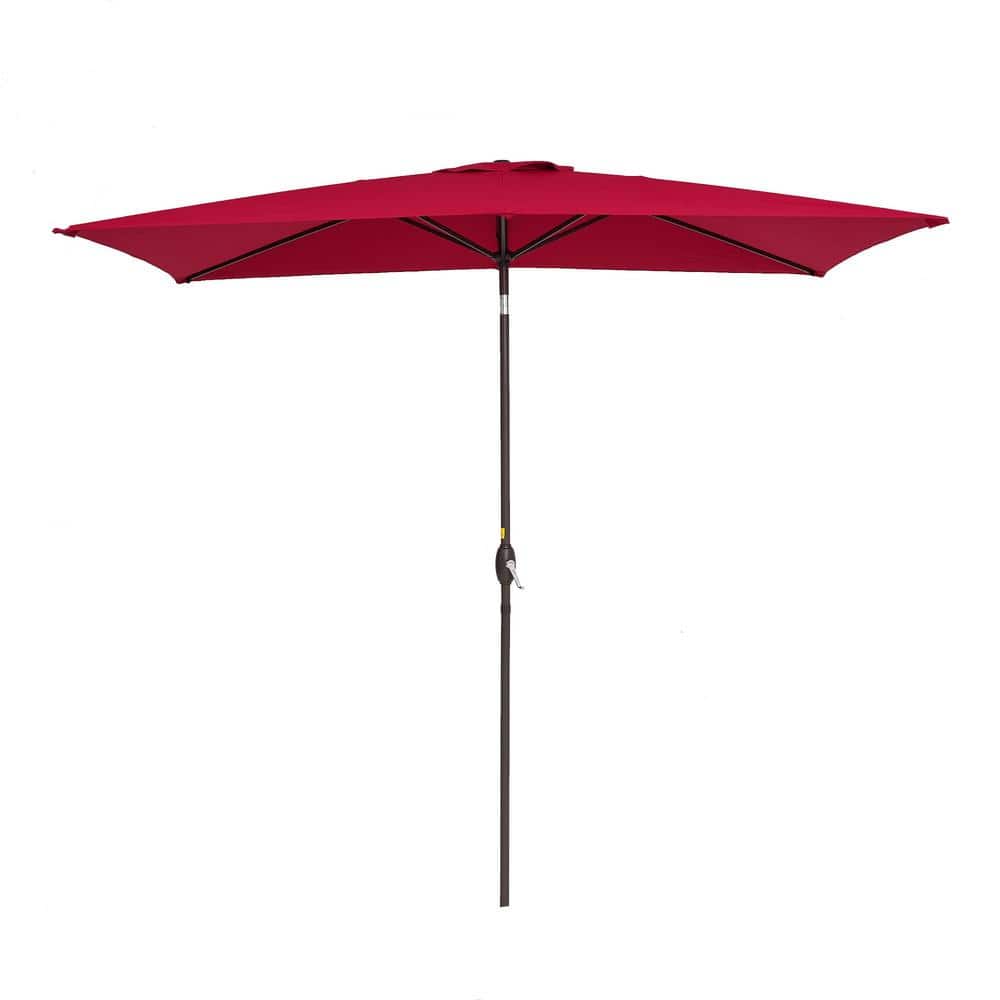 10 ft. x 6.5 ft. Market Rectangular Patio Umbrella with Tilt and Crank Wate