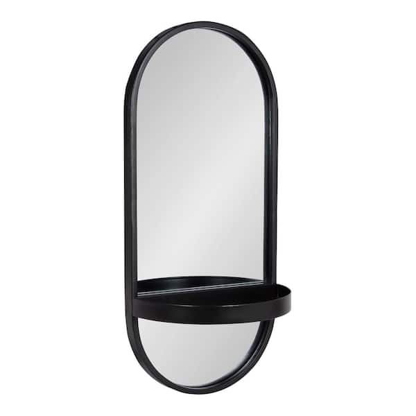 Kate and Laurel Estero 11.00 in. W x 24.25 in. H Black Capsule MidCentury Framed Decorative Wall Mirror