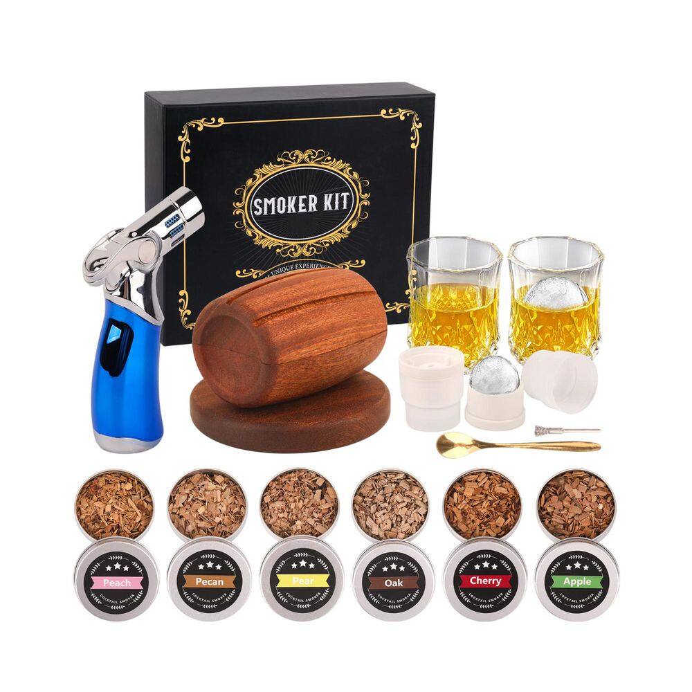 1-Kit Brown Wood Whiskey Smoker Cocktail Smoker Infuser Set with Torch and 6 Flavored Chips for Home Bar price history on PriceWatchPro