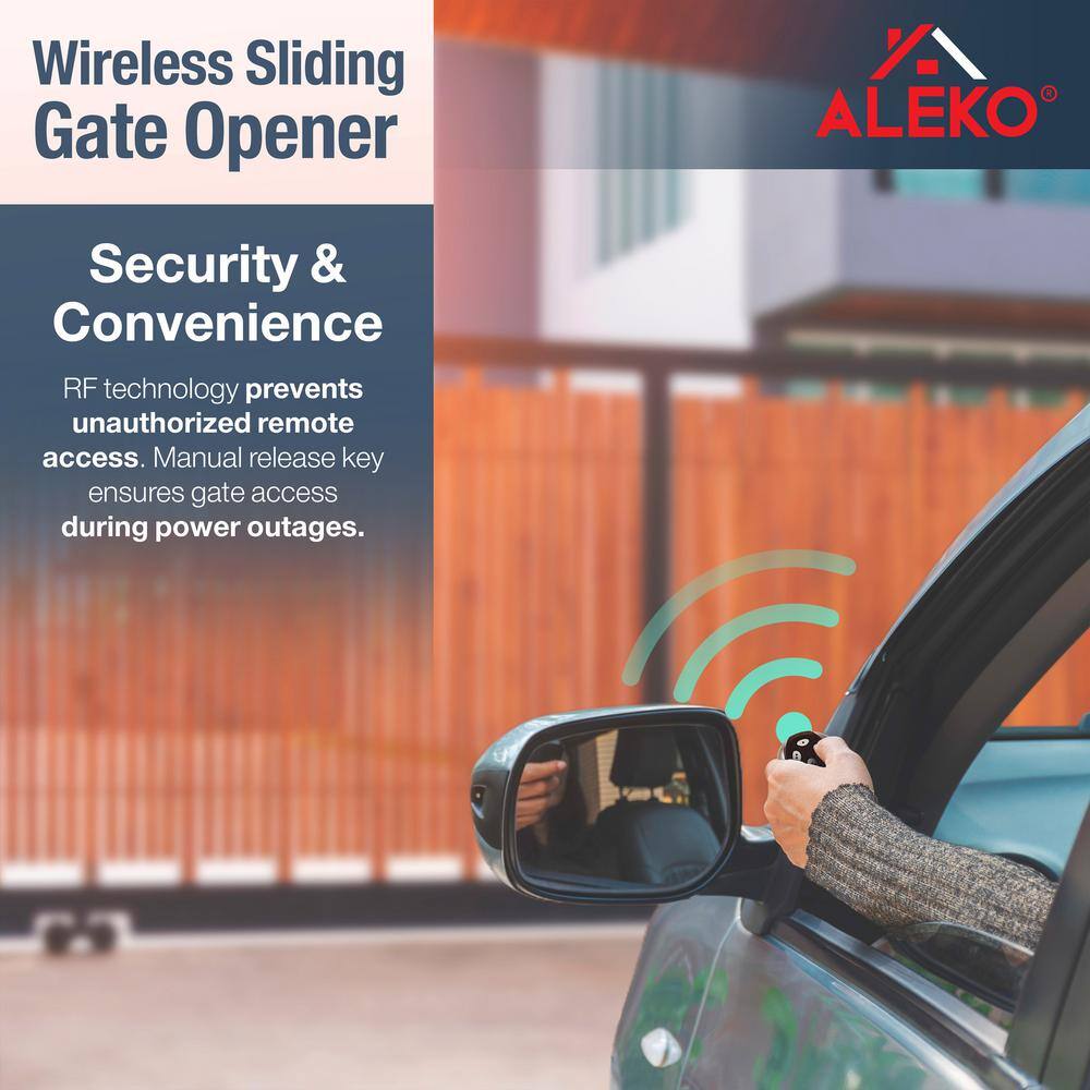 ALEKO 1400 lb 40 ft Sliding Gate Opener Kit with Wireless Keypad
