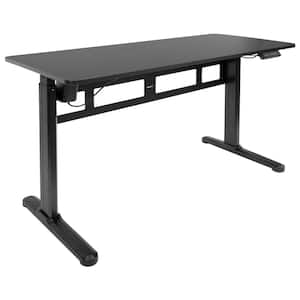 Black Electric Standing Desk with Memory Control Panel 55.1 in. x 23.6 in.