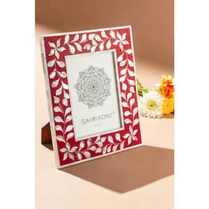 5 in. x 7 in. Burgundy Red Jodhpur Mother of Pearl Picture Frame