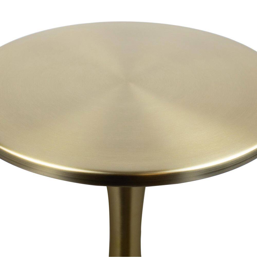 Lenuxe 19 in. Brushed Nickel Round Metal End Table - thumbnail 4