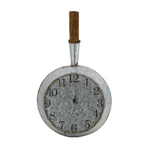 Gray Analog Metal Wall Clock