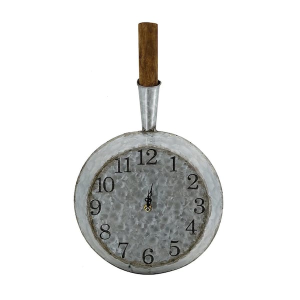 A & B Home Gray Analog Metal Wall Clock