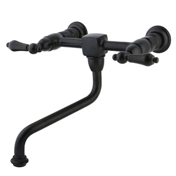 Kingston Brass Heritage 2-Handle Wall Mount Bathroom Faucet in Oil Rubbed Bronze