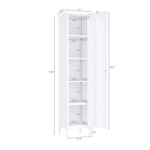 Manhattan Comfort Naomi 5-Adjustable Shelf Steel Single