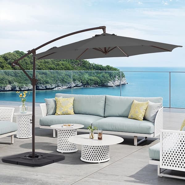 gray outdoor patio umbrella Aluminum Market Ideal for placing next to your favorite poolside chair or outdoor furniture Grand patio 10x13 FT Patio