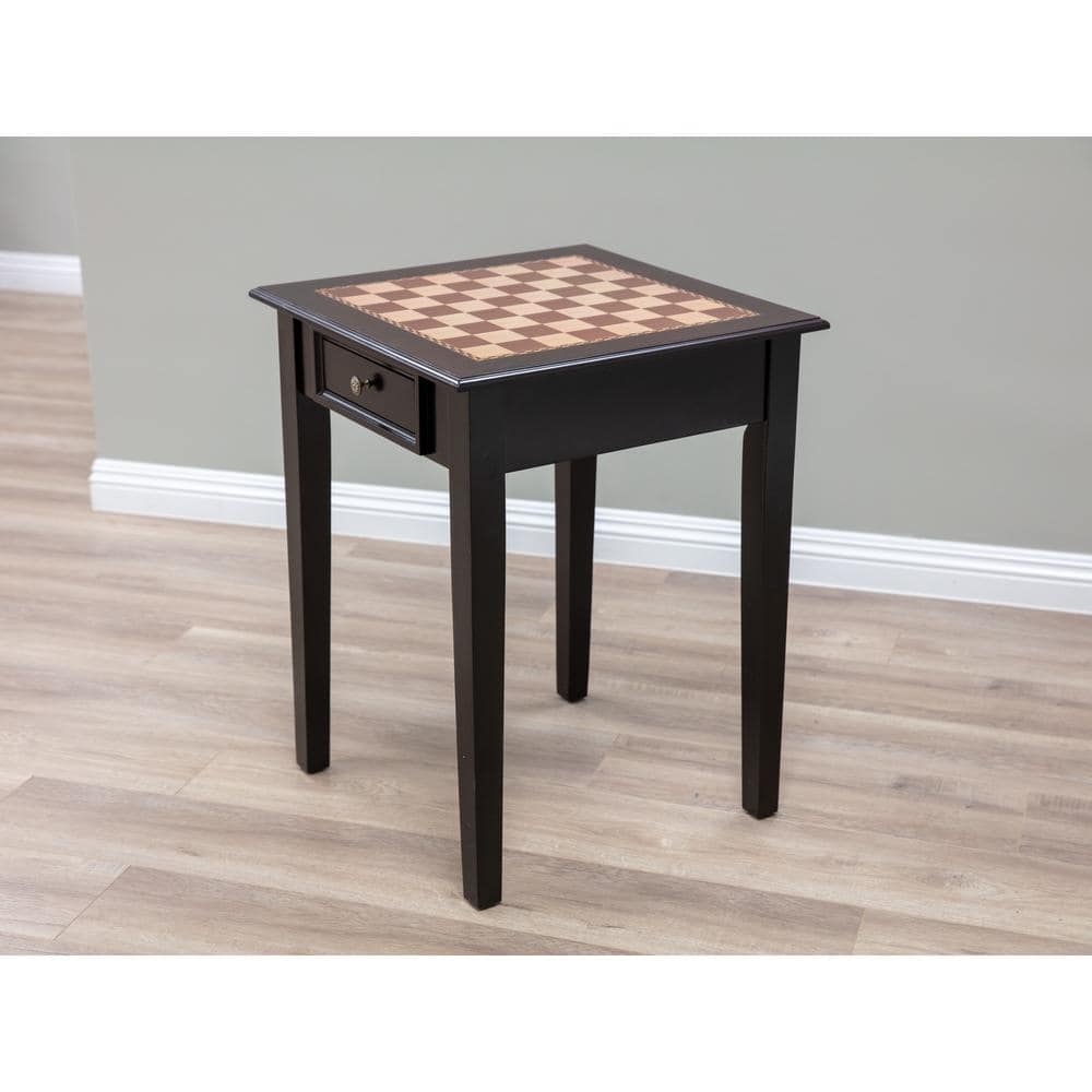 Mahogany Square Wood Classic End Table with Drawer