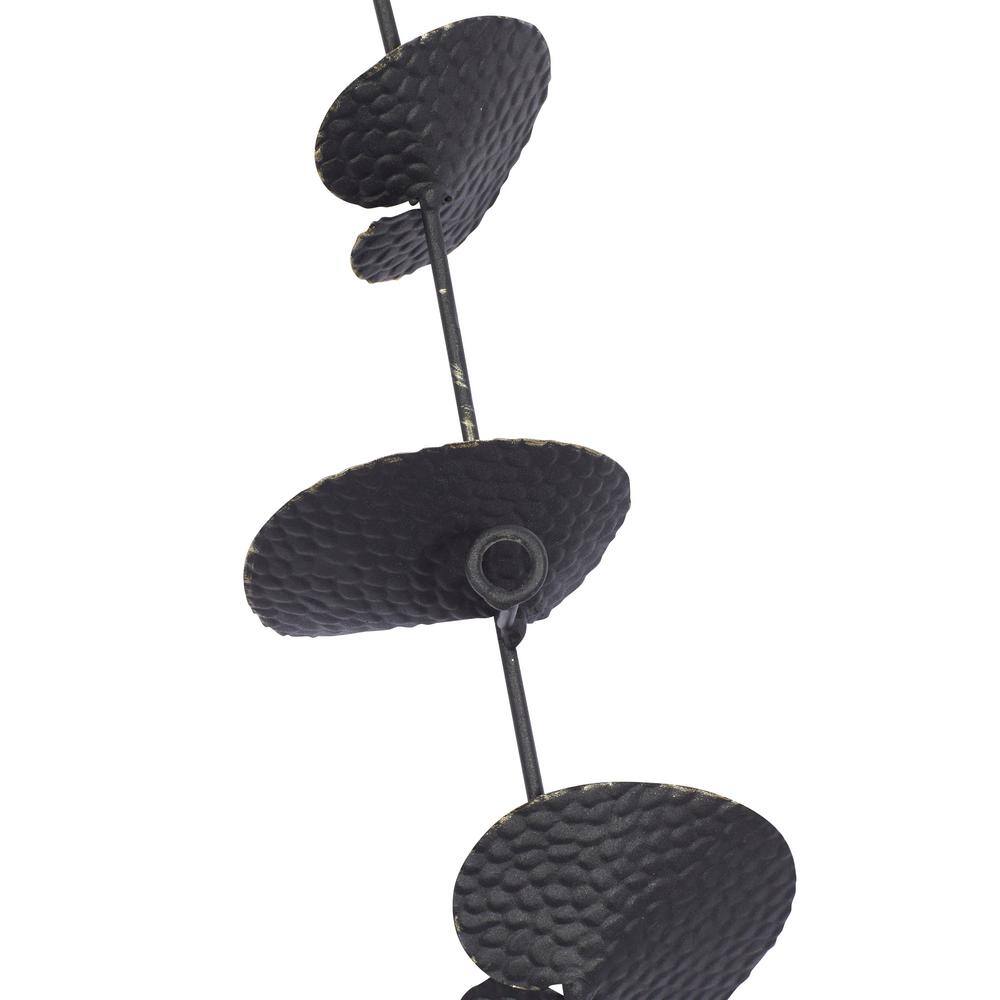 Black Metal Leaf Novelty Wall Sculpture, 17" x 36"