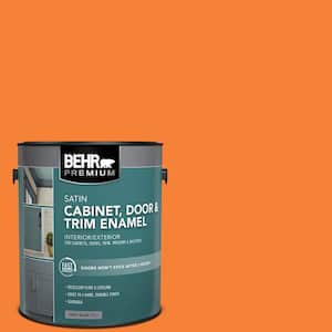 1 gal. #230B-6 Orange Burst Satin Enamel Interior/Exterior Cabinet, Door & Trim Paint