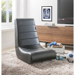 Rockme Black PU Leather Folding Game Chair With Armless