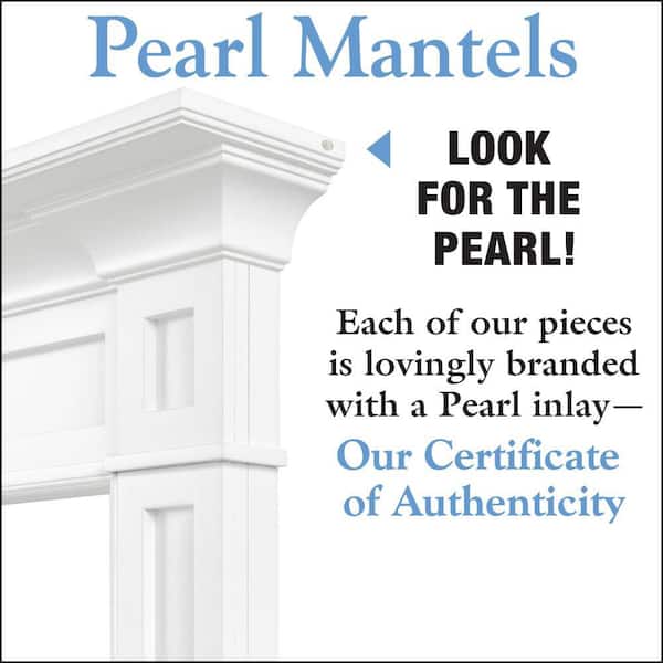 Pearl Mantels - 48 in. x 42 in. Crisp White Full Surround Interior Opening Fireplace Mantel