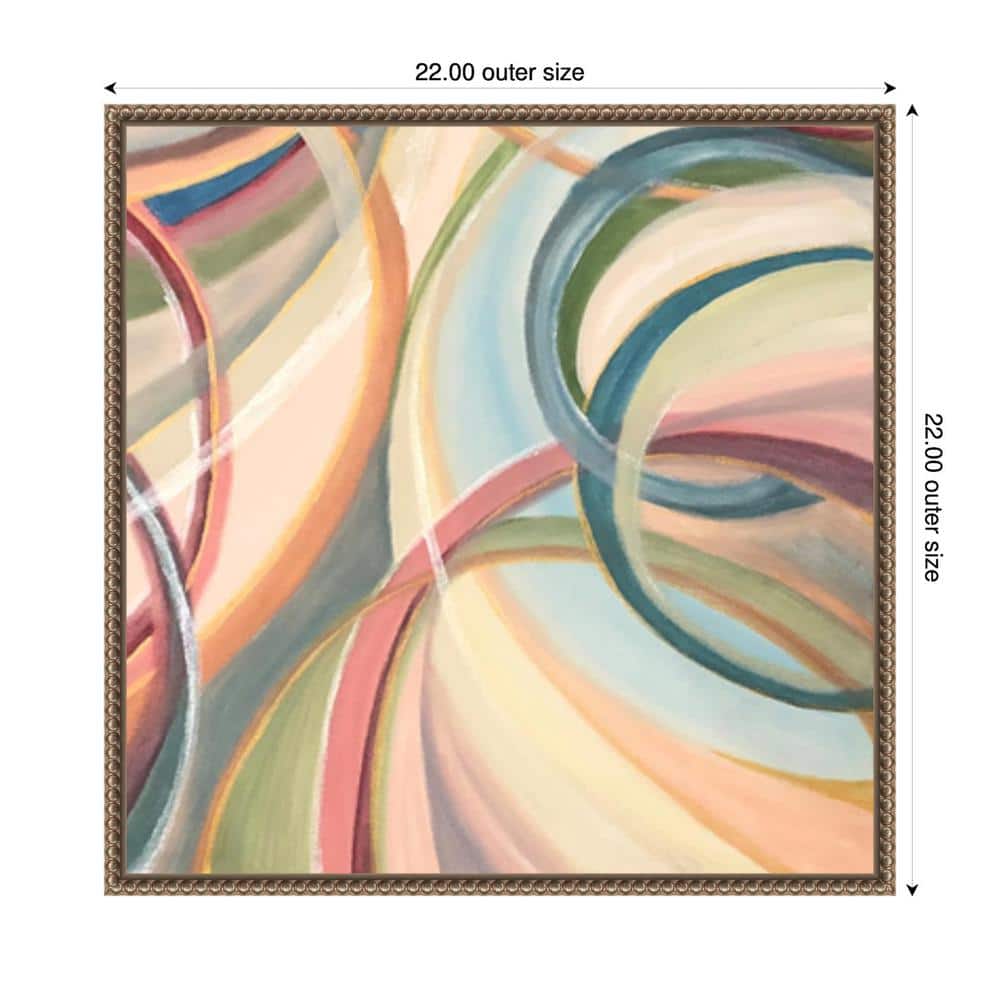 Overlapping Rings III Abstract Canvas Art with Bronze Frame