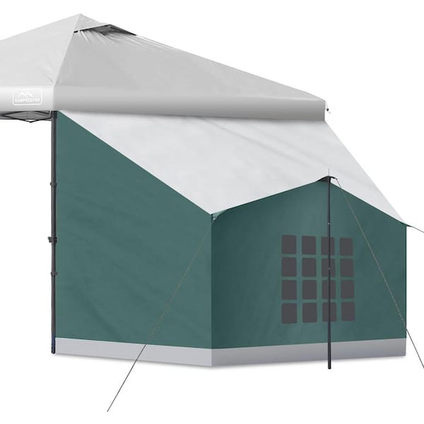 Unbranded Dark Grey 9.7 ft.x 3.9 ft.  2-Person Side Tent Accessory, Compatible with 10  ft.  Wide Canopy Tents