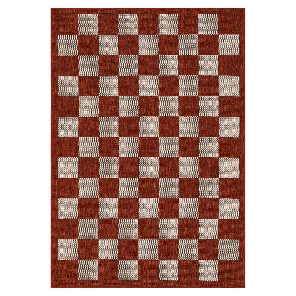 PLAYA RUG Daisy Red and Ivory 4 ft. x 6 ft. Indoor/Outdoor Area Rug DAY ...