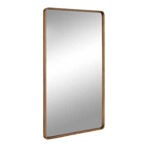 Valenti 20.00 in. W x 36.00 in. H Rustic Brown Rectangle Mid-Century Framed Decorative Wall Mirror