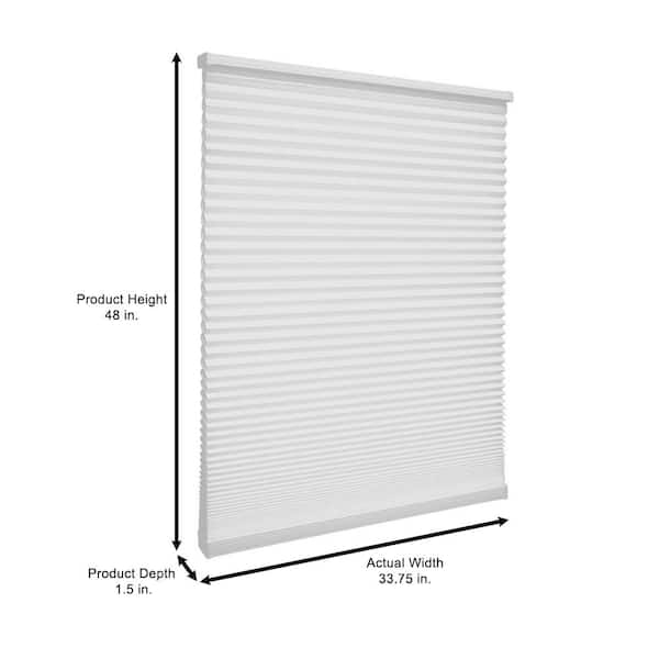 Hampton Bay White Cordless Room Darkening Vinyl Mini Blinds with 1 in.  Slats-34 in. W x 48 in. L (Actual Size 33.5 in. W x 48 in. L)  10793478184255 - The Home Depot