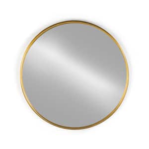 26 in. Round Gold Metal Framed Wall Mirror