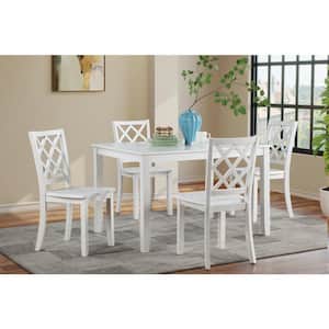New Classic Furniture Trellis 5-piece White Wood Top Rectangle Dining Set