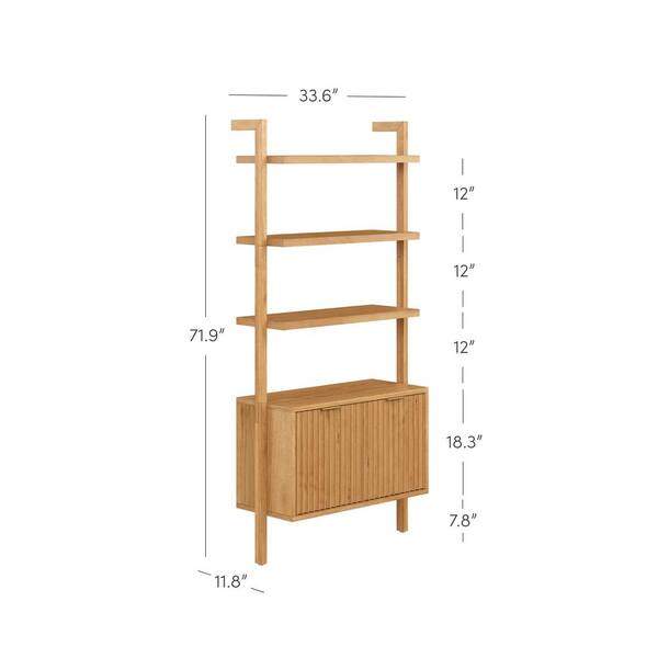 Nathan James Jasper 72 in. Tall Warm Pine Solid Wood 3-Shelf