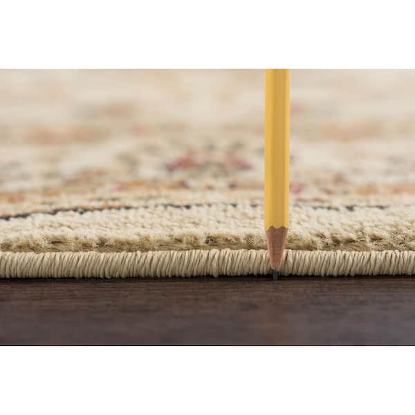 Elegance Floral Beige 5 ft. x 7 ft. Indoor Area Rug