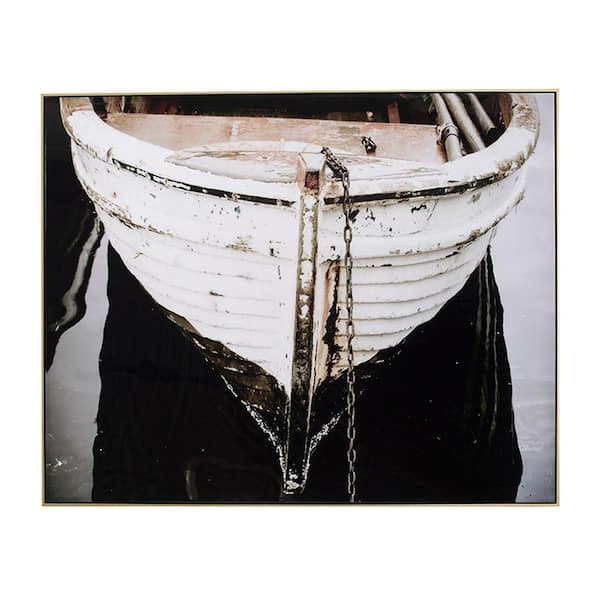 Benjara Black and White Wooden Framed Wall Art
