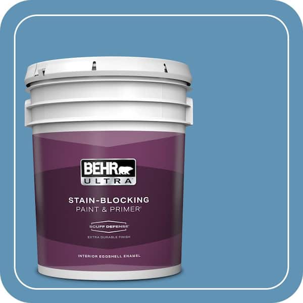 BEHR ULTRA 5 gal. #MQ5-56 Empire Blue Extra Durable Eggshell Enamel Interior Paint & Primer