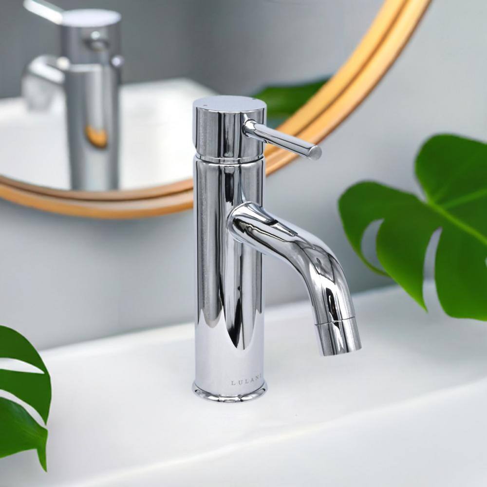 St. Lucia Sleek Chrome Single Hole Bathroom Faucet