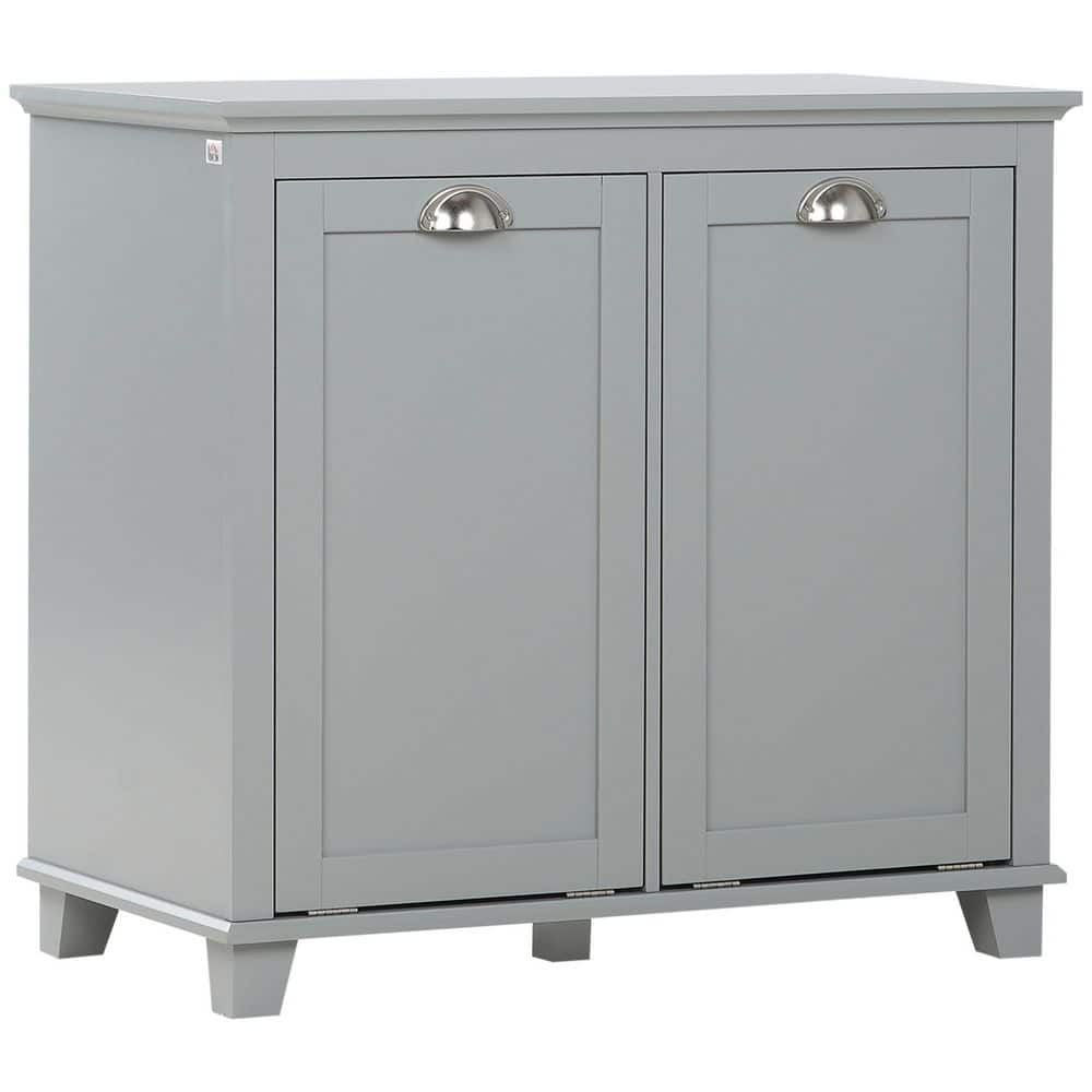 30 in. W x 15.7 in. D x 27.5 in. H Gray Bathroom Linen Cabinet with 2 Large Tilt-Out Laundry Hampers price history on PriceWatchPro