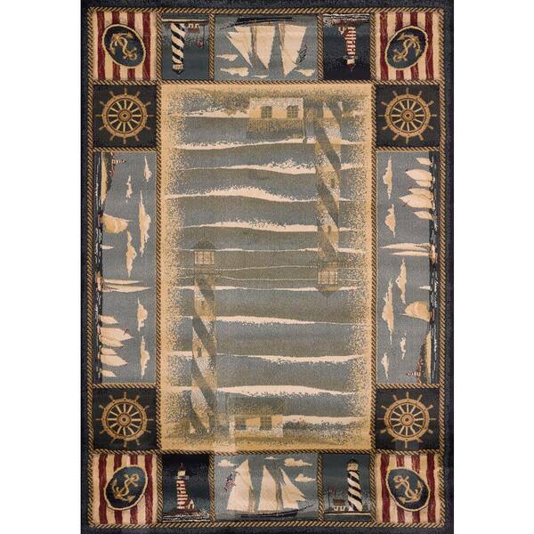 United Weavers Genesis Yachtsmen Blue 1 ft. 11 in. x 7 ft. 4 in. Abstract Polypropylene Area Rug