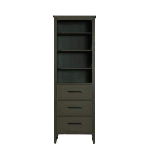 24 in. W x 18 in. D x 72 in. H Mocha Brown Freestanding Linen Cabinet