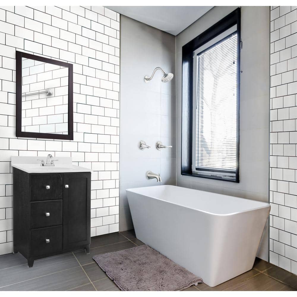 Satin Nickel Dual Handle Tub and Shower Faucet Set
