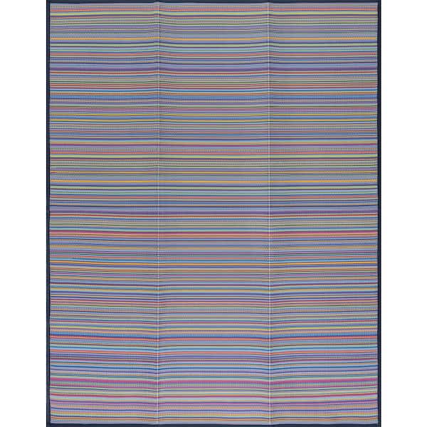 Luna Multi-Color 4 ft. x 6 ft. Stripes Indoor/Outdoor Area Rug