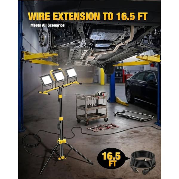 21000 Lumen LED 3-Head Adjustable Work Light with Waterproof